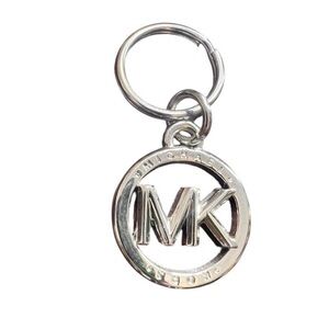 Michael Kors - Silver-tone MK Circle Logo Key Ring/Bag charm
